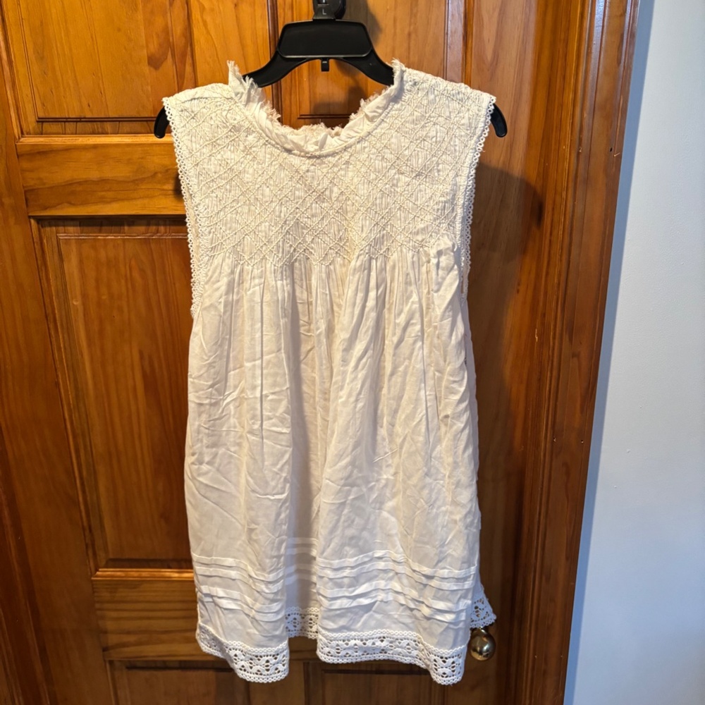 Free People Shea Solid Mini Dress in White Small - Picture 2 of 7